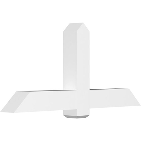 Ekena Millwork Eugene Architectural Grade PVC Gable Bracket, 60"W x 27 1/2"H x 6"D x 6"F, 11/12 Pitch GBP060X28X0606EUG00